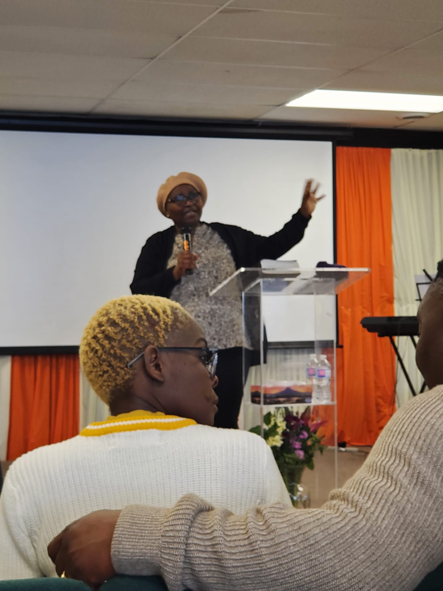 Church congregation gathering in worship